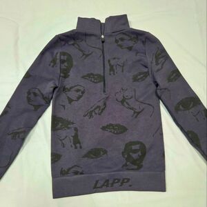 Lapp.the Brand Faces Print Seamless Zip Jacket Charcoal Gray Small